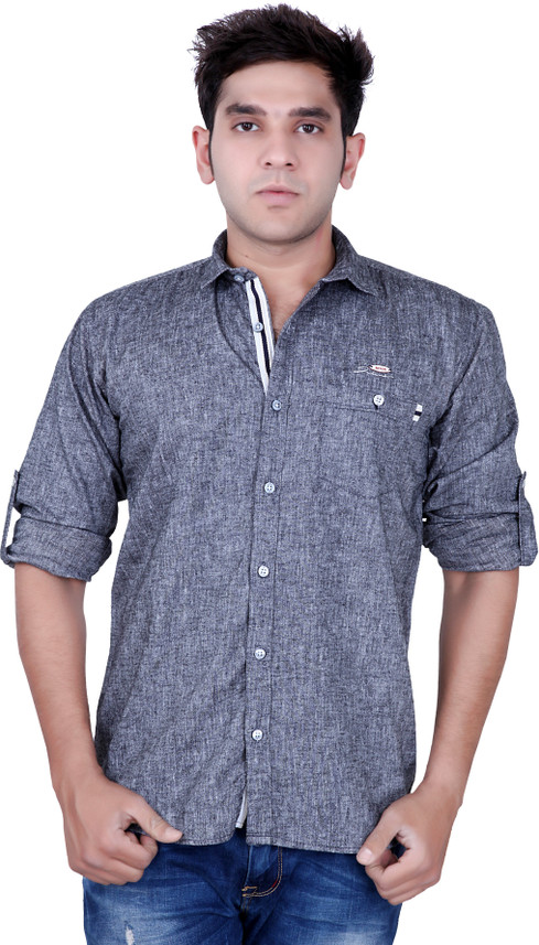 KIVON Men Solid Casual Grey Shirt - Buy 