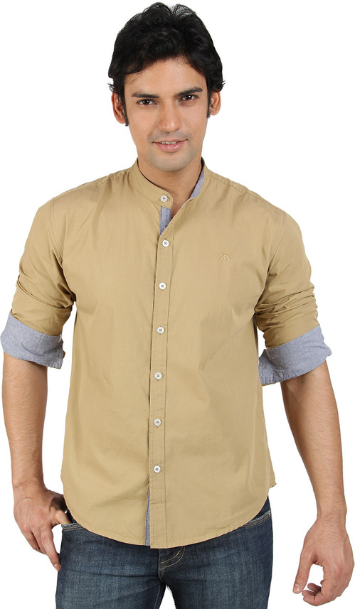 UNTUCKED Men Solid Casual Brown Shirt 