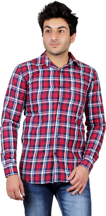 Buy Red UNDERCUT Men Self Design Casual 