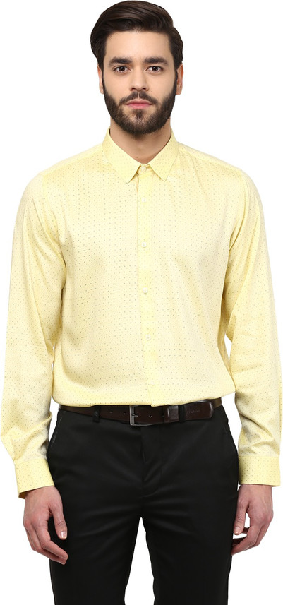 TURTLE Men Printed Casual Yellow Shirt 