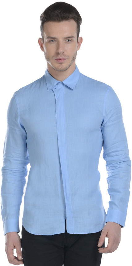 armani shirt blue