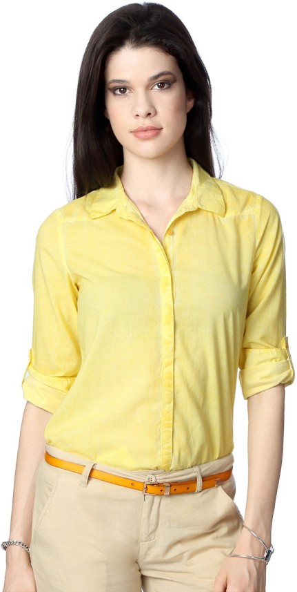 ladies yellow shirt