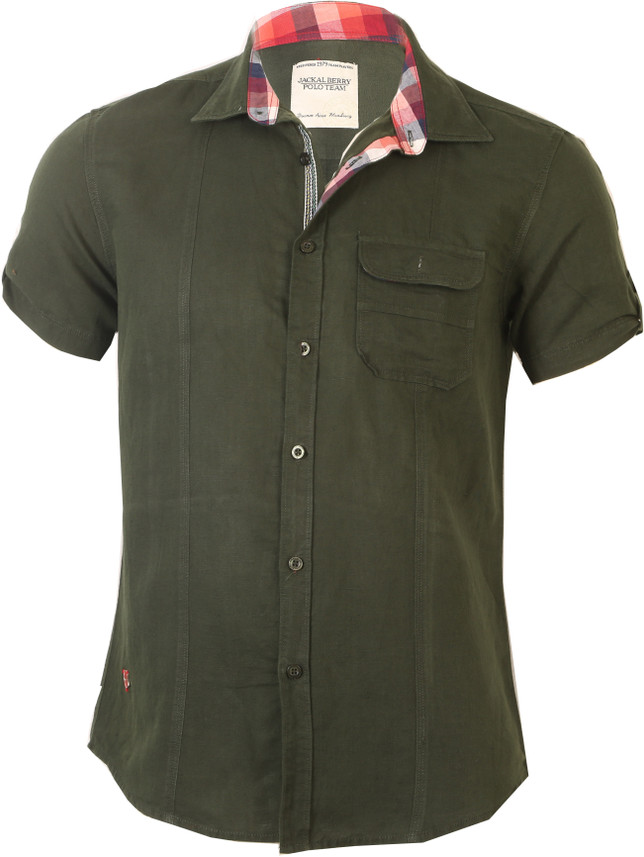 Buy Green Jackalberry Men Solid Casual 