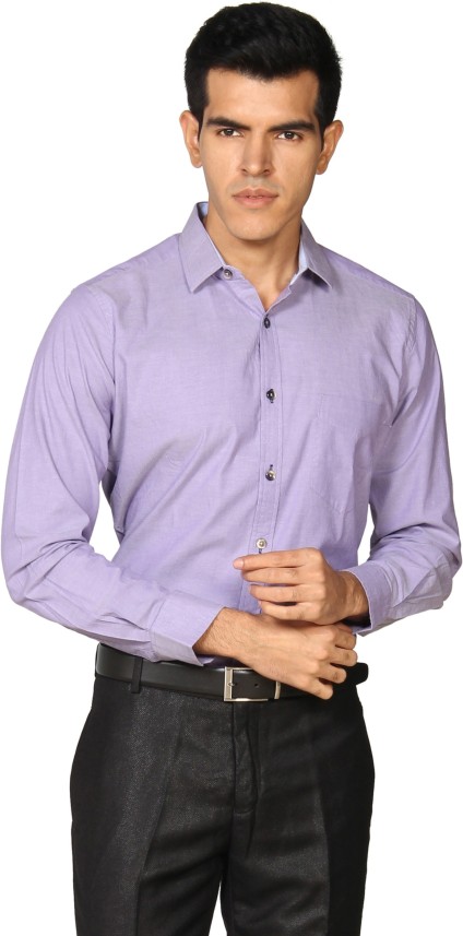 Provogue Men Solid Casual Purple Shirt 