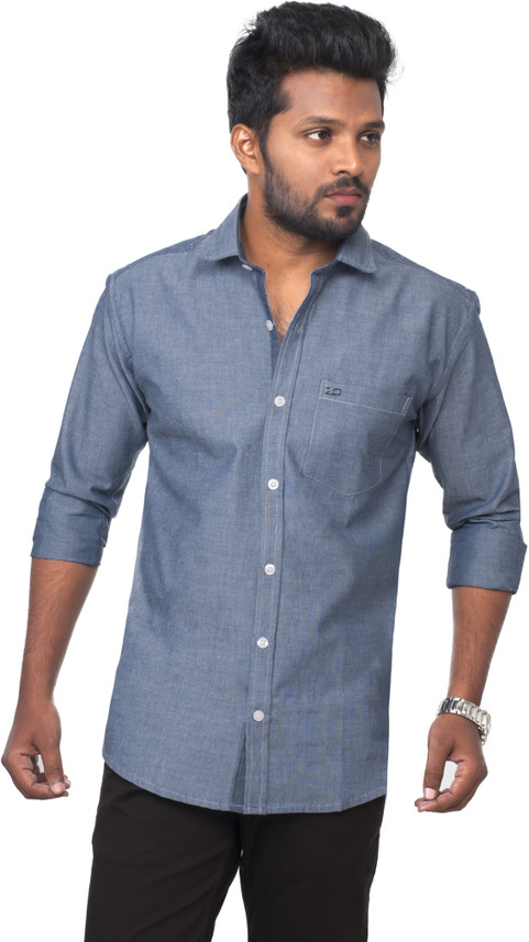 Zak \u0026 Oscar Men Solid Casual Grey Shirt 