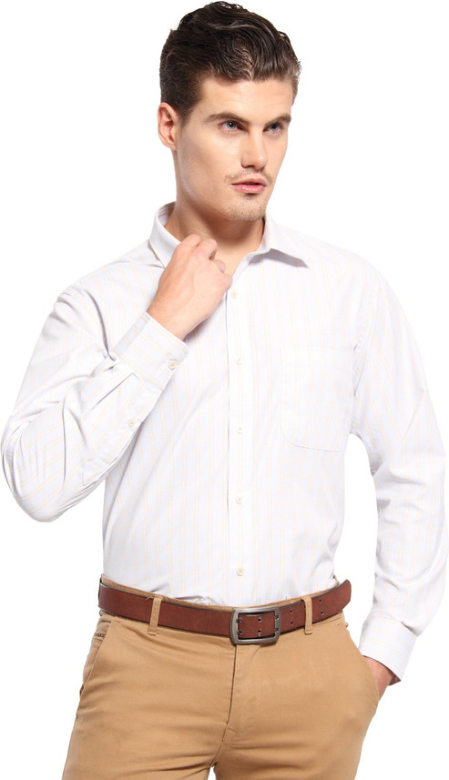 White FX Jeans Co Men Striped Formal 