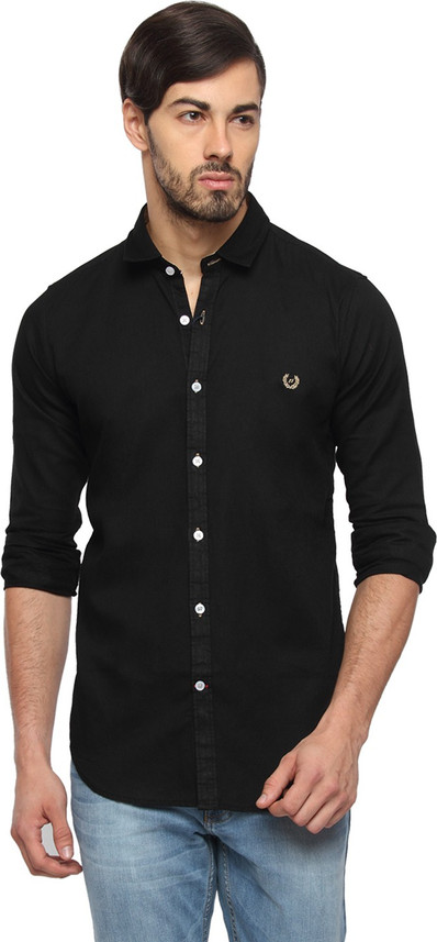 Rockstar Jeans Men Solid Casual Black 