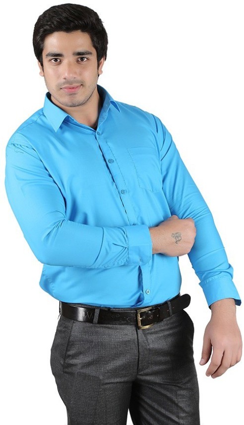 cyan formal shirt