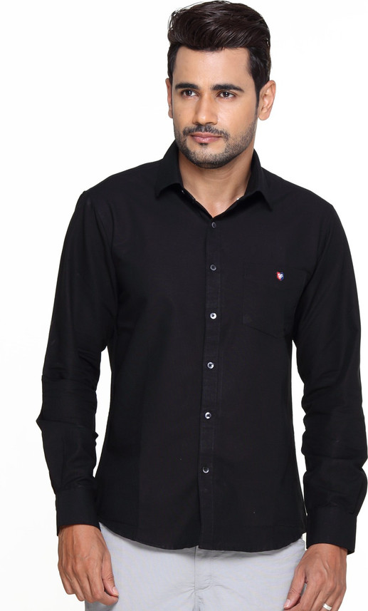 Botticelli Men Solid Casual Black Shirt 
