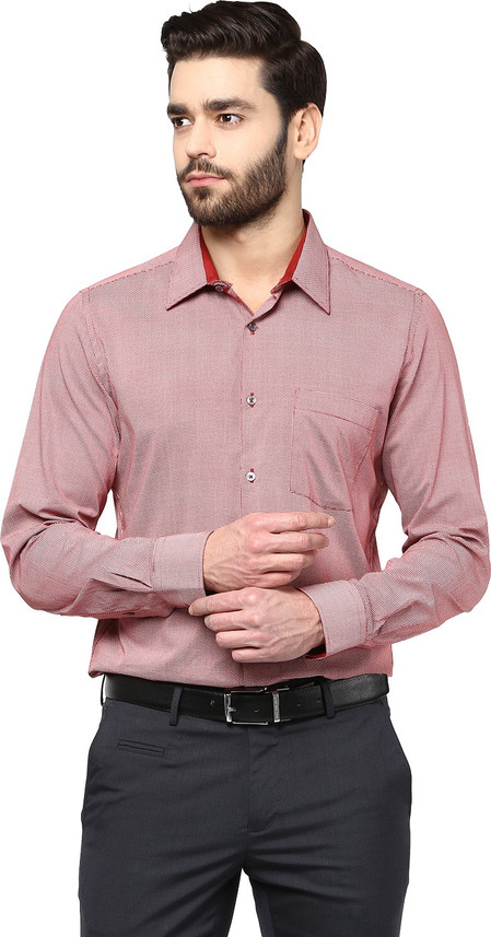 London Bridge Men Printed Formal Red 