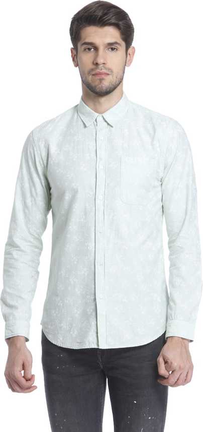 Jack Jones Men Printed Casual Green Shirt Buy Pastel Green