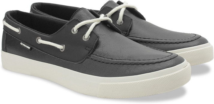 black polo boat shoes