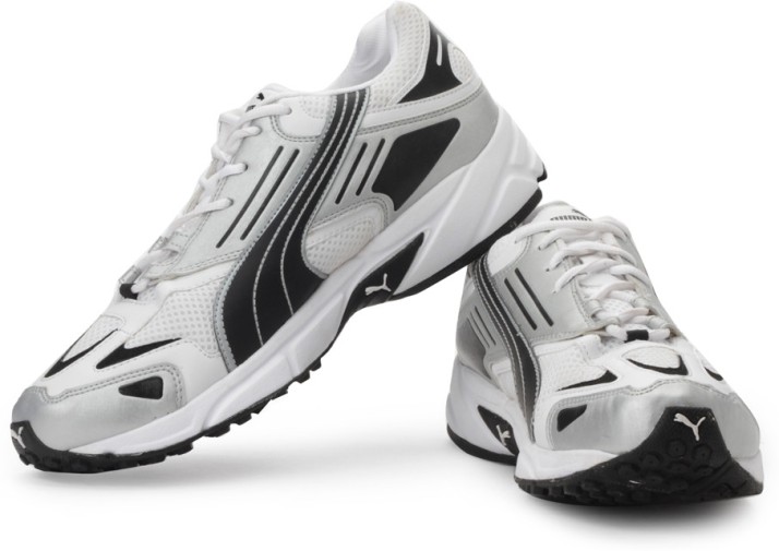 puma cat runner white & silver sports shoes
