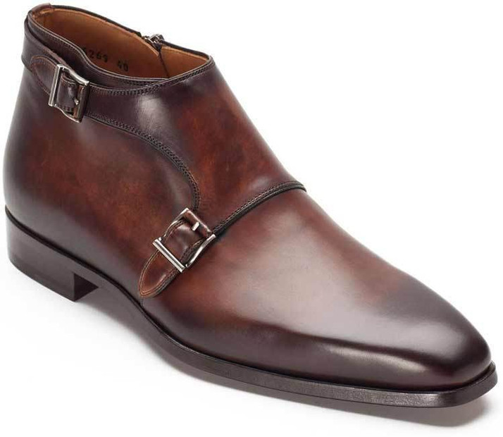 BUCKLE Magnanni Plain Monk Strap Shoes 