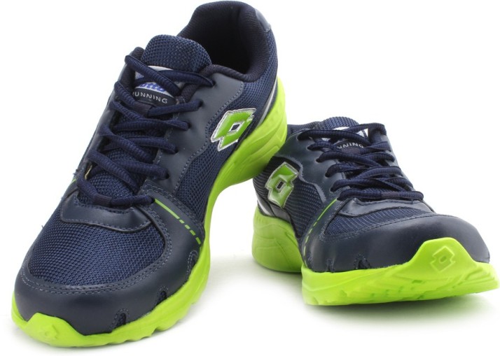 navy and lime green sneakers