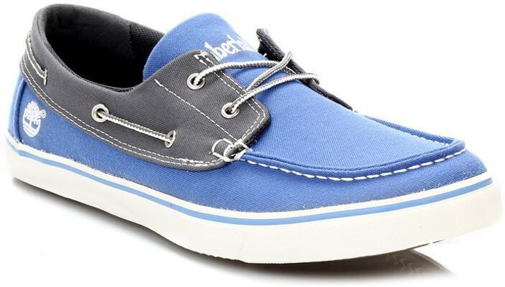 blue canvas boat shoes