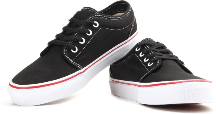 vans shoes for men black and red