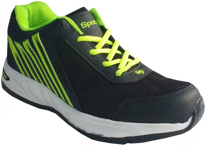 Spot On E-254-Black-Green Running Shoes 