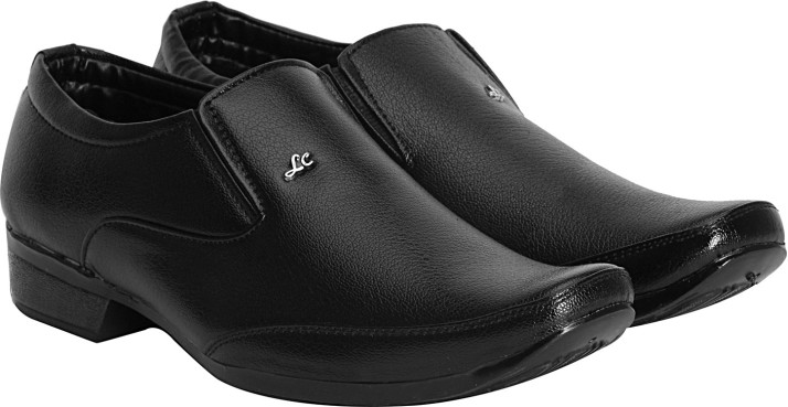 black leather office shoes