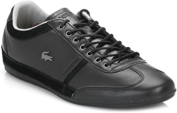 lacoste black casual shoes