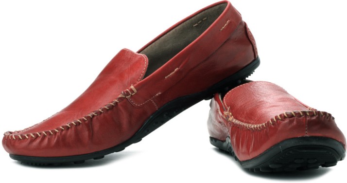 red steve madden loafers