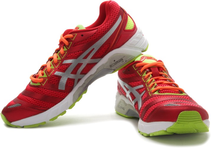 asics red and yellow running shoes