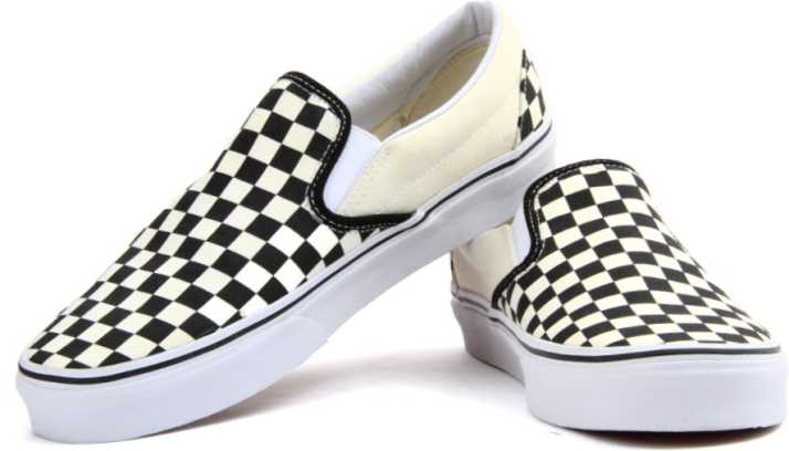 VANS Classic Slip-On Canvas Shoes For Men - Buy Black And White Checker, White Color VANS Classic Slip-On Canvas Shoes Men Online at Best Price - Shop Online for Footwears in