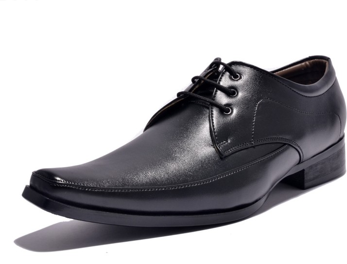 sir corbett black synthetic leather formal shoes