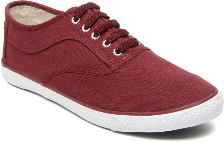 maroon canvas shoes