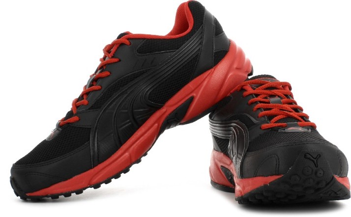 puma atom black & red running shoes