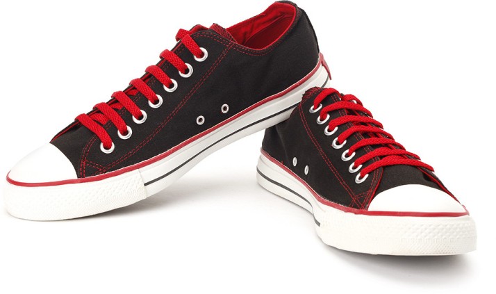 black and red converse shoes