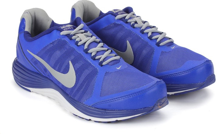 blue and silver nike shoes