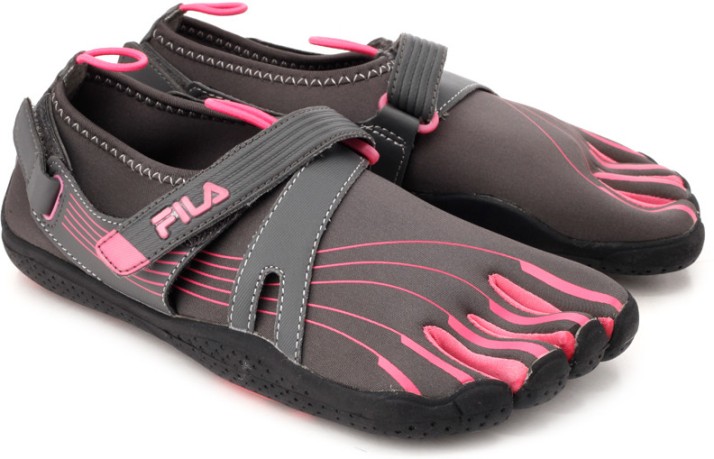 hot pink fila slides