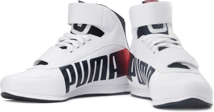 puma high ankle white shoes