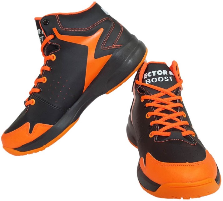 mens orange and black basketball shoes
