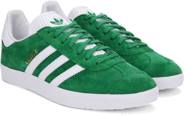 adidas originals gazelle green suede sneakers