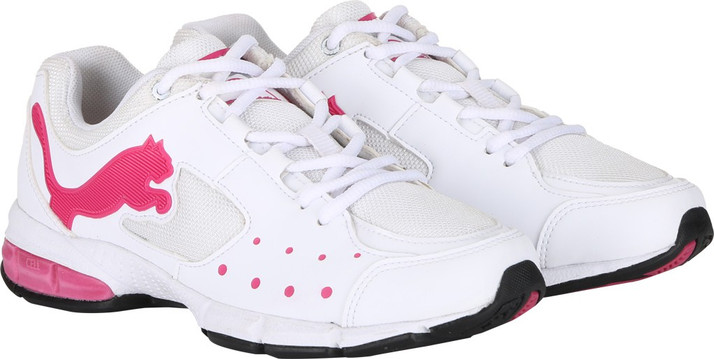 womens white and pink puma shoes