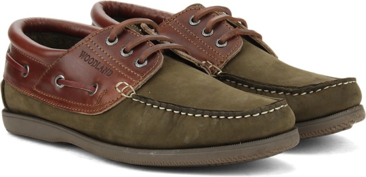 Woodland Leather Boat Shoes For Men 