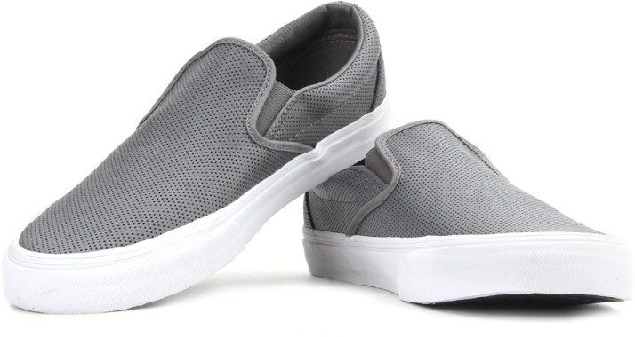 grey perforated leather vans