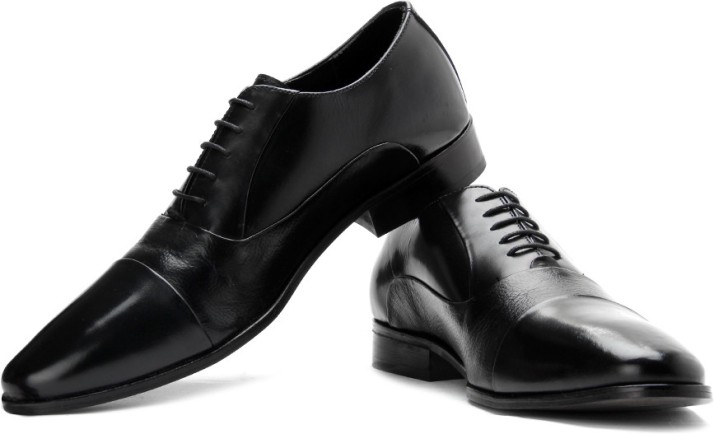 van heusen black lace up shoes