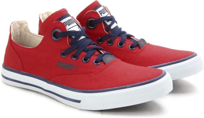 puma limnos red sneakers