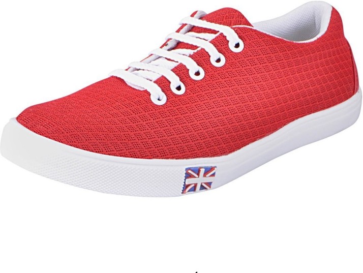 Blinder Red Mesh Sneakers For Men - Buy 