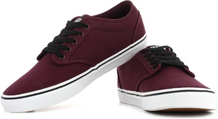 maroon vans black sole