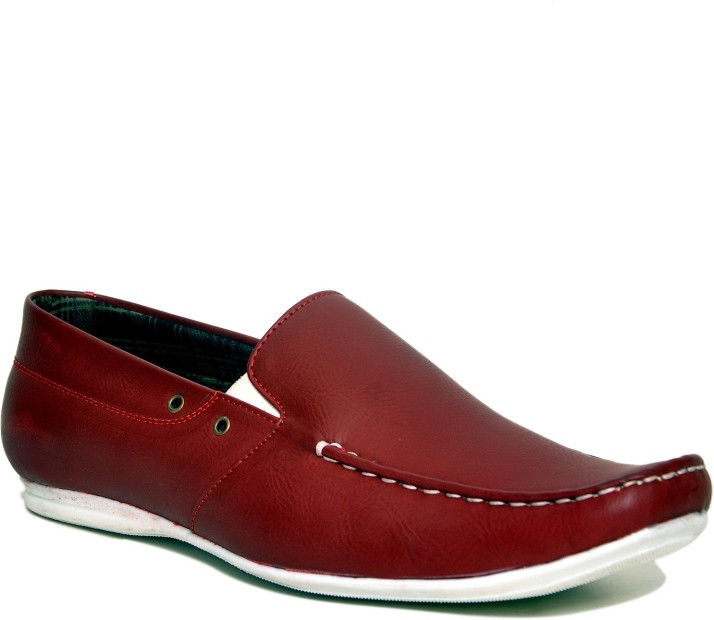 dark red loafers