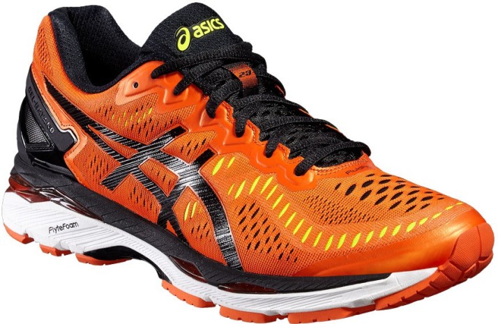 orange asics running shoes