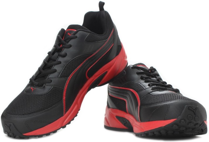 puma black high risk red shoes