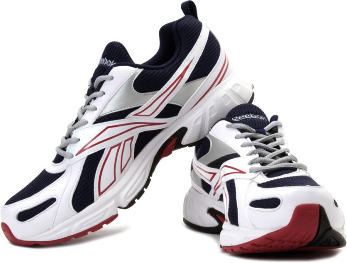 reebok acciomax navy & white running shoes