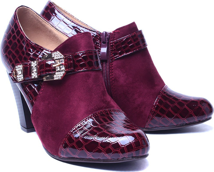 maroon color boots