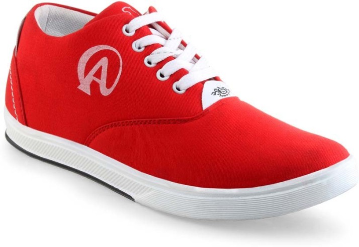 canvas shoes red color