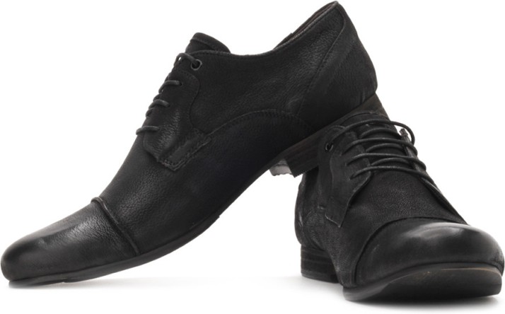 black leather levi shoes